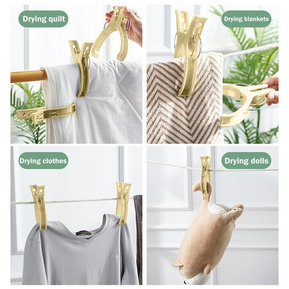 2PCS Plastic Beach Towel Clips Quilting Clamps Blanket Clothes Pin Windproof Clothes Clip for Clothes Chip Windproof Clothespin Sock at Home Beach Chairkitchen utensils set