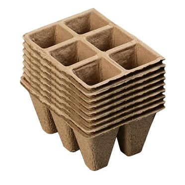 Savings! Anckoeil 10PCS Home Outdoor Peat Pots Seed Trays Pots Germination Trays 6 Cells