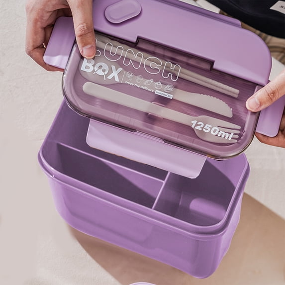 Bento Box, Lunch Box, Food Storage Lunch Container With 3 Compartments, Leak-Proof Microwave Dishwasher Safe Bento Box for Adults Office Supplies