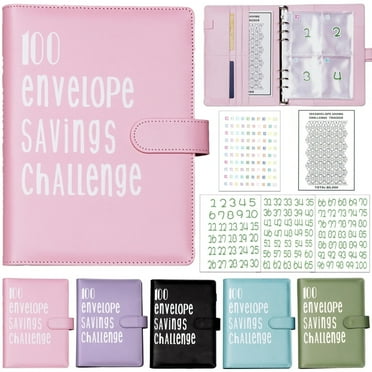 Savings Book 100 Envelopes Money Saving Challenge, 100 Envelope Challenge Binder, Easy and Fun Way to Save $5,050, Savings Challenges Budget Book Binder with Cash Envelopes