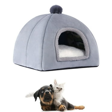 Savings Cat Beds for Indoor Cats - 2 in 1 Cat Cave for Kittens and Small Pets, Foldable Cat House Tent, Cat Hideaway with Non-Slip Bottom