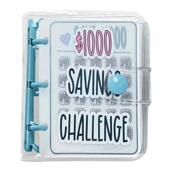 Savings Challenge Binder Book, Portable Money Saving Envelopes Wallet for Cash, Budget Organizer Folder, 3-Ring Bill Tracker