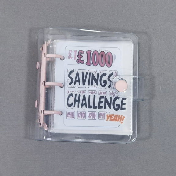 Savings Challenge Book Saving £1000 Money Binder Mini Portable Money Book Saving Loose-leaf Notebook Cash Budget Storage Book