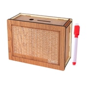 Savings Challenge Box, Portable Retro Wooden Cash Vault Number Grid,Reusable Motivational Money Box for All Age Groups, Financial Goal Budget Tool & Gift
