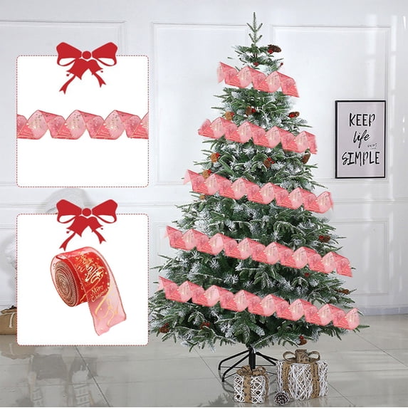 Savings Christmas Red Velvet Ribbon with Gold Edge,Gift Bow Wrapping Ribbon,2.5 Inches Wide Christmas Tree Ribbons for Gift Wrapping,Outdoor Xmas Tree Bows/Winter Wedding Bow,2.5" X 6.56 Ft X 1 Roll