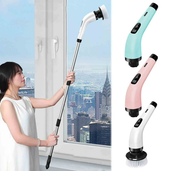 Cleaning Supplies Electric Spin Scrubber for Cleaning,Cordless Horse Power Shower Scrubber with Adjustable Long Handle,Scrub Brush,Multi-functional Electric Mop,Curtains,Car Seats,Etc