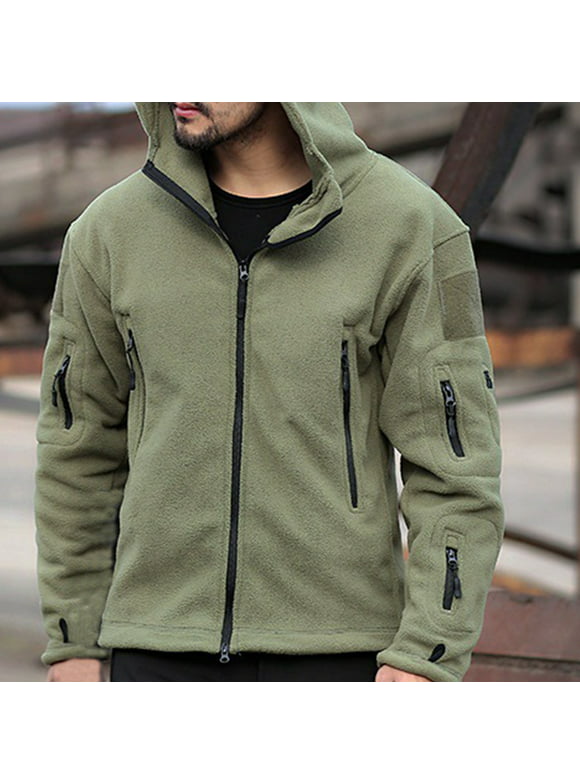 Savings Clearance 2023!GaThRRgYP Men's Plus Size Long Sleeves Coat Tops Clearance,Outdoor Warm Inner Liner Fleece Jacket Men's Cold Proof Stormsuit Solid Color Hooded Jacket
