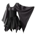 thumbnail image 1 of LEAVINGSUO Summer Dresses for Women Women Costumes Gothic Retro Long Sleeve Corset Dresses Long Sleeve Round-Neck Knee-High Dress Gray XXXL, 1 of 5