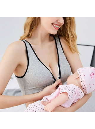 Women Nursing Bras Wire Free Breastfeeding Tank Bra V-neck