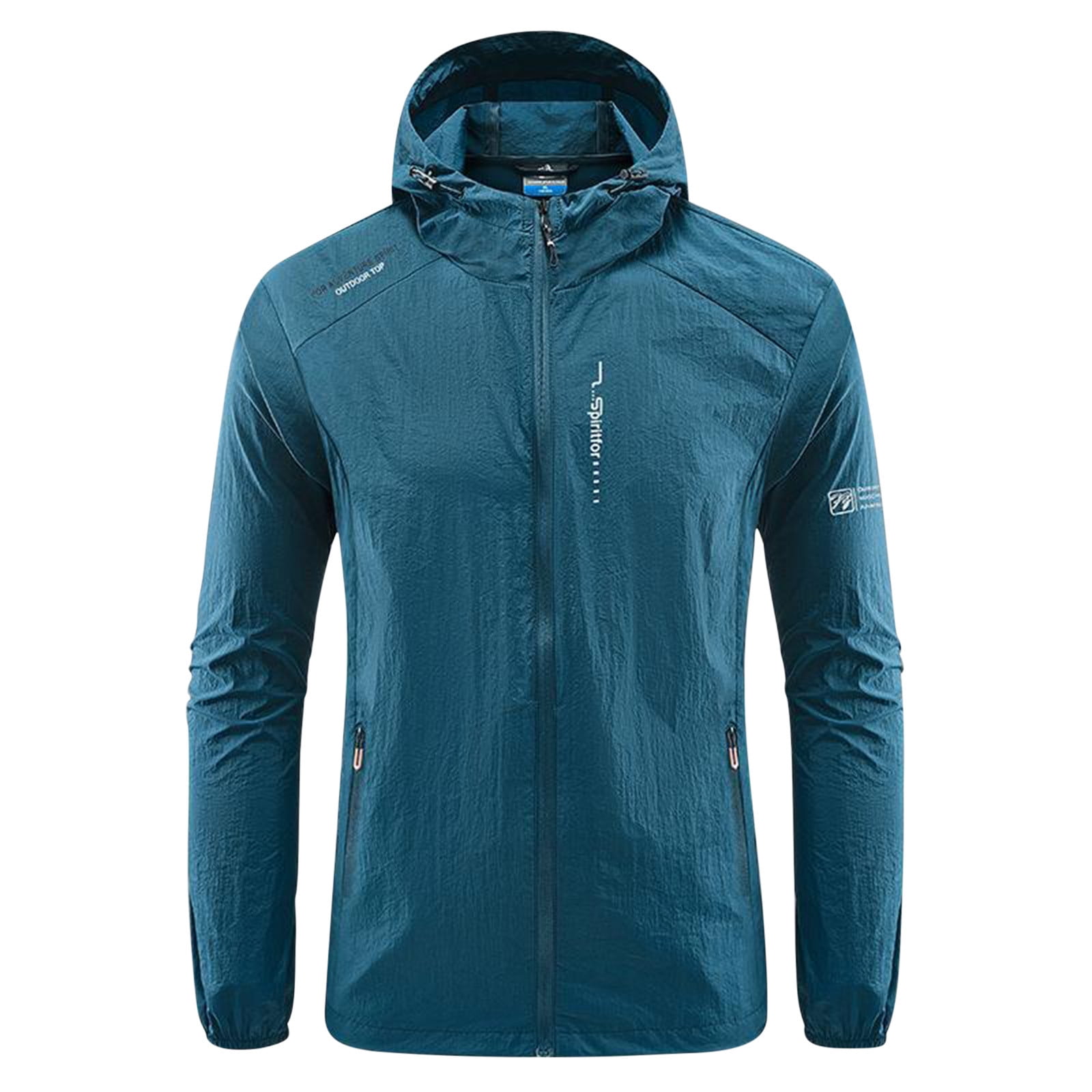 Funicet Men s Waterproof Rain Jacket Outdoor Lightweight Rain Shell Coat for Hiking Golf Travel Light Blue L Size Large