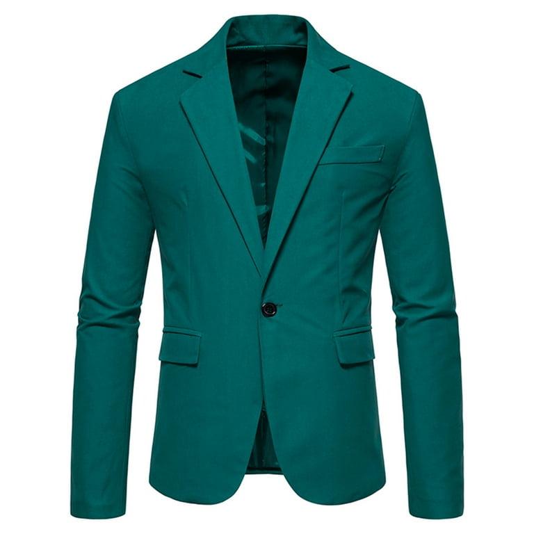 Savings Clearance 2024 Funicet Mens Sport Coat Casual Blazer One Button Business Suit Jacket Army Green XL Walmart