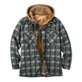 thumbnail image 1 of Savings Clearance 2024! Funicet Plaid Jacket Men Men Zipper Casual Hooded Long Sleeve Round-Neck Fake Two Loose Thicken Lattice Jacket Gray 5XL, 1 of 6