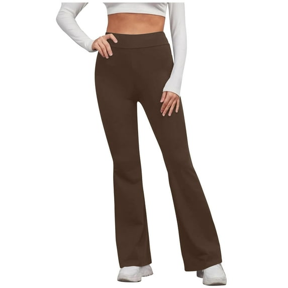 Savings Clearance 2024! Funicet Women's Bootcut Yoga Pants Long Bootleg High-Waisted Flare Pants Casual Workout Bell Bottom Leggings
