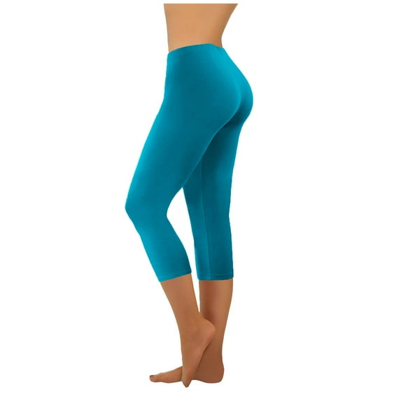 Savings Clearance 2024! Funicet Women's Capri Yoga Pants Bottom Elastic Waist Solid Skinny Pants Gym Sports Leggings