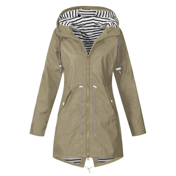 Savings Clearance 2024! Funicet Women's Waterproof Rain Jacket Lightweight Spring Fall Hooded Raincoat for Hiking Travel Outdoor Gray 2XL
