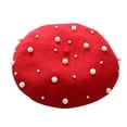 Savings Clearance 2024!Lokdsa Women Beret Pearl Elegant Sweet Artist