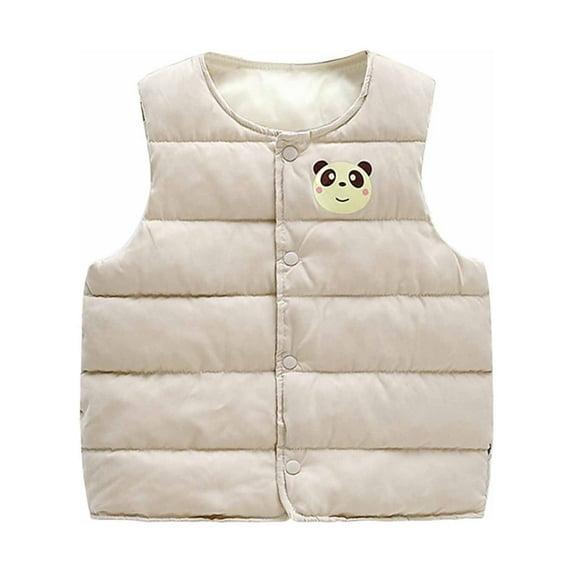 TAGOLD Kids Coats Autumn And Winter Baby Boys Girls Baby Print Cardigan Vest Down Cotton Vest Inside And Outside Wear