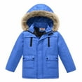 thumbnail image 1 of TAGOLD Kids Coats Fall Winter Boys Girls Solid Color Thick Warm Jacket Detachable Hat Hood Jacket, 1 of 3