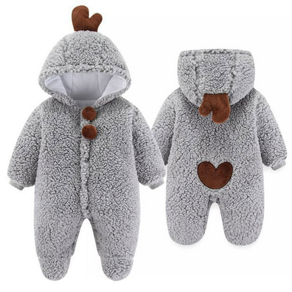 TAGOLD Kids Coats Newborn Baby Fleece Footie Snowsuit Winter Cartoon Warm Hooded Romper Jumpsuit Outfits For Girls Boys