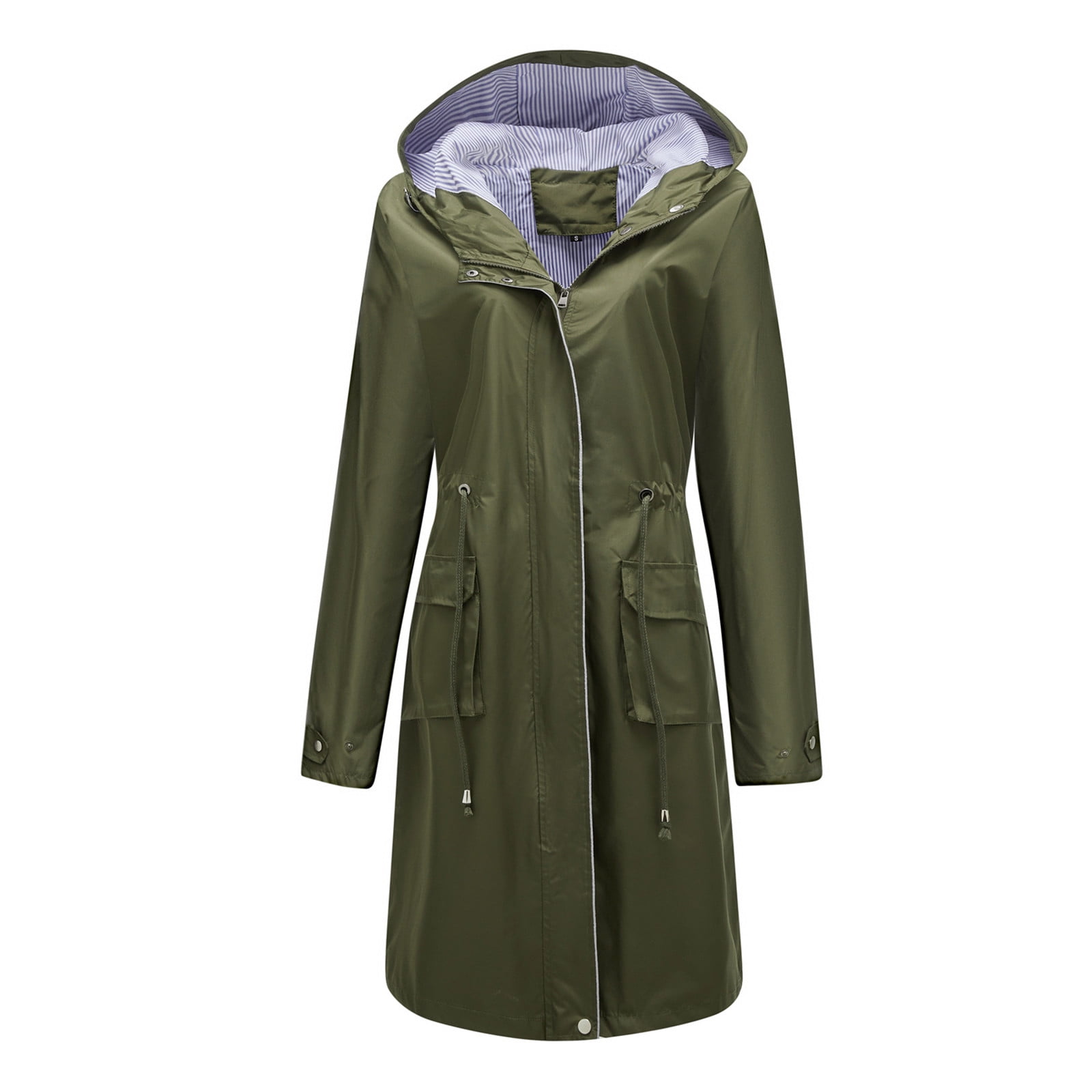 Savings Clearance 2024! TAGOLD Womens Coats,Women Solid Rain Jacket Outdoor Jackets Waterproof