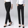 thumbnail image 1 of Savings 2025! GZWYHT Dress Pants Women's Casual Suits Pants High Waist Stretchy Straight Leg Solid Dress Pants with Pockets Cargo Pants Women Work Pants Women Pants Black L, 1 of 9