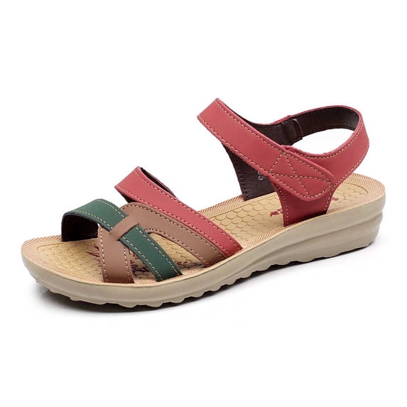 Savings Clearance 2025! asdoklhq Sandals for Women Clearance Under $10,Women's Ladies Girl Comfortable Non Slip Round Toe Sandals Soft Sole Flat Shoes