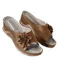thumbnail image 1 of Savings Clearance 2025! asdoklhq Slip On Shoes for Women,Women Comfy Casual Shoe Open Toe Flat Hollow Flower Wedge Heel Slippers Sandals, 1 of 4