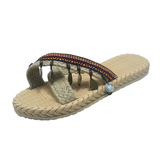 Savings Clearance 2025! asdoklhq Slippers for Women Summer,Women Flowers Open Toe Slippers Shoes Comfy Sandals Casual Comfortable Beach Sandals