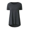 thumbnail image 1 of Savings Clearance 2025! asdoklhq Womens Plus Size Clearance $5,Women Plus Size Round Neck Short Sleeved Long T-Shirt Blouse, 1 of 8