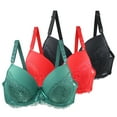 thumbnail image 1 of Aofany 3-pack Women's Bras Sexy Seamless Push Up Bra No Underwire Comfortable Breathable Underwear, 1 of 4