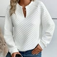 thumbnail image 1 of Women's Hoodless Sweatshirt Sweatshirt for Notched V Neck Long Sleeve Casual Pullover Tops, 1 of 8
