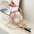 thumbnail image 1 of Zeceouar Personalized Small Football Shoulder Bag Cute Soccer Wallet Crossbody Bag Lady Sling Makeup Bag Purse Handbag PU Round Wedding Handbag for Women Valentine's Day Gift, 1 of 2