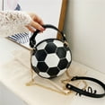 thumbnail image 1 of Zeceouar Personalized Small Football Shoulder Bag Cute Soccer Wallet Crossbody Bag Lady Sling Makeup Bag Purse Handbag PU Round Wedding Handbag for Women Valentine's Day Gift, 1 of 3