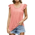 thumbnail image 1 of Zeceouar Plus Size Summer Tops for Women Tops Dressy Casual Tunic Tops To Wear With Leggings Women's Solid Color Round Neck Comfortable Loose T-shirt Sleeveless Blouse Casual Tops, 1 of 6