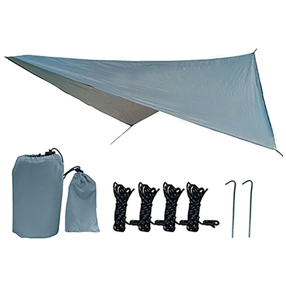 Zeceouar Polyester Plaid Fabric Sunshade Outdoor Four Corner Sunshade Multi Purpose Camping canopy waterproof and sunscreen with 4 wind rope,Homogeneous and color storage bag*6