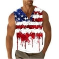 thumbnail image 1 of cocolona 4th of July Patriotic Shirts for Men - Summer Button V Neck Tank Tops Independence Day America Flag T-shirts S-3XL, 1 of 5