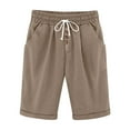 thumbnail image 1 of cocolona Womens Summer Casual Shorts Elastic Waist Button Knee Length Shorts Trendy Cute Beach Shorts with Pockets, 1 of 8