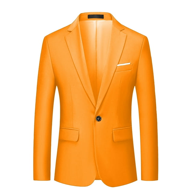 Savings Clearance gbyLJF Men's Blazer Single Breasted One Button Dress Slim Fit Suit Lightweight Sports Coat Formal Dress Daily Business Work Suit Jacket