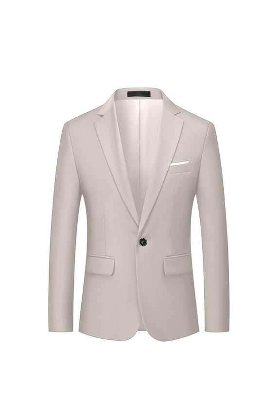 Men's Blazer Single Breasted One Button Dress Slim Fit Suit Lightweight Sports Coat Formal Dress Daily Business Work Suit Jacket