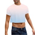 thumbnail image 1 of Cropped T-Shirt for Men Round Neck Tee Short Sleeve Tops Gradient Short Sleeve Tees Quick Dry Ultra Soft Tunic Blouses Trends Lightweight T Shirts Golf Joggers Blouse, 1 of 7