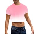 thumbnail image 1 of Cropped T-Shirt for Men Round Neck Tee Short Sleeve Tops Gradient Short Sleeve Tees Quick Dry Ultra Soft Tunic Blouses Trends Lightweight T Shirts Golf Joggers Blouse, 1 of 7