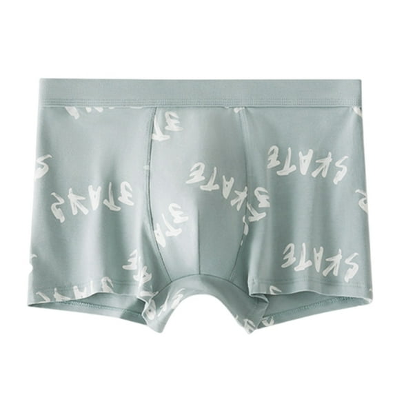 Savings Deals Men's Underwear Boxers Briefs Digital Printing Breathable Close Fitting Underpants Comfortable Boxers Green L