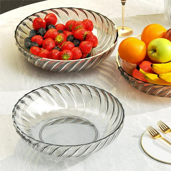 Savings Dianli Clear Striped Fruit Bowl Small Crystal Present Snack Melon Seed Serving Plate Easy-Clean Thickened Tabletop Salad Bowl for Home Hot Savings & Everyday Bargains
