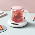 thumbnail image 1 of Savings Dianli Electric Mug Warmer for Desk, 3 Temperature Settings, 8-Hour Auto Shut Off, LCD Display, Coffee & Tea Cup Heater with USB, White/Pink/Green, 4.72x4.72in Limited-Time Clea-rance Savings, 1 of 6