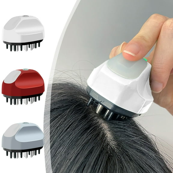 Dianli Scalp Massager Applicator Liquid Guide Hair Oil Essence Brush Electric Ball Massage Comb with 30ml Tank for Home Haircare Gray White Red USB Rechargeable Gift