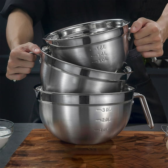 Savings Dianli Stainless Steel Mixing Bowl with Handle, Deepened Scale, Multi-Functional Large Basin, Rustproof, Dishwasher Safe, 26x14x10cm Todays Must-Have Bargains