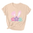 thumbnail image 1 of Savings Easter Womens Short Sleeve Shirts Casual Round Neck Cute Print Tee Summer Lightweight Pullover Tops (S, A Beige), 1 of 3