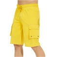 thumbnail image 1 of HOOMEUMY Men's Quick Dry Swim Trunks with Mesh Lining Cargo Beach Shorts Board Shorts with Pockets Yellow 12, 1 of 3