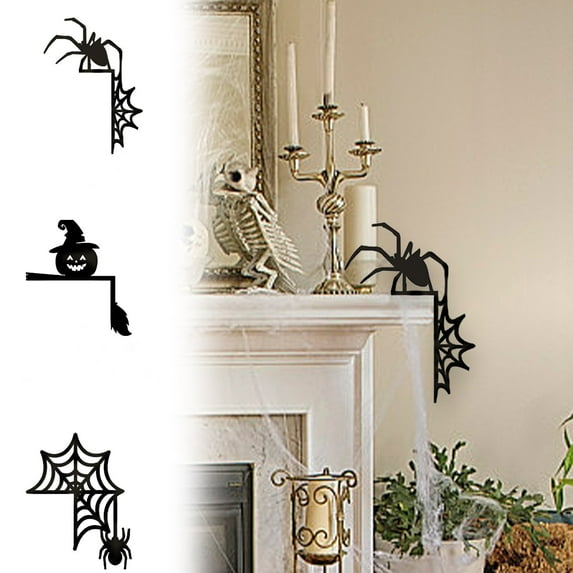 Halloween Decoration Outdoor Indoor Door Corner Decor,Door Topper,Halloween Room Spooky Ghost Spider Web Decor,Halloween Pumpkin Home Decor Corner Sign Decoration for Door Window Corner