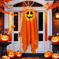 Halloween Pumpkin Ghost Hanging Lights, 10-Foot LED String Lights for Halloween Party Decor, Indoor/Outdoor Pumpkin Ghost Lanterns, Battery Operated Spooky Lights